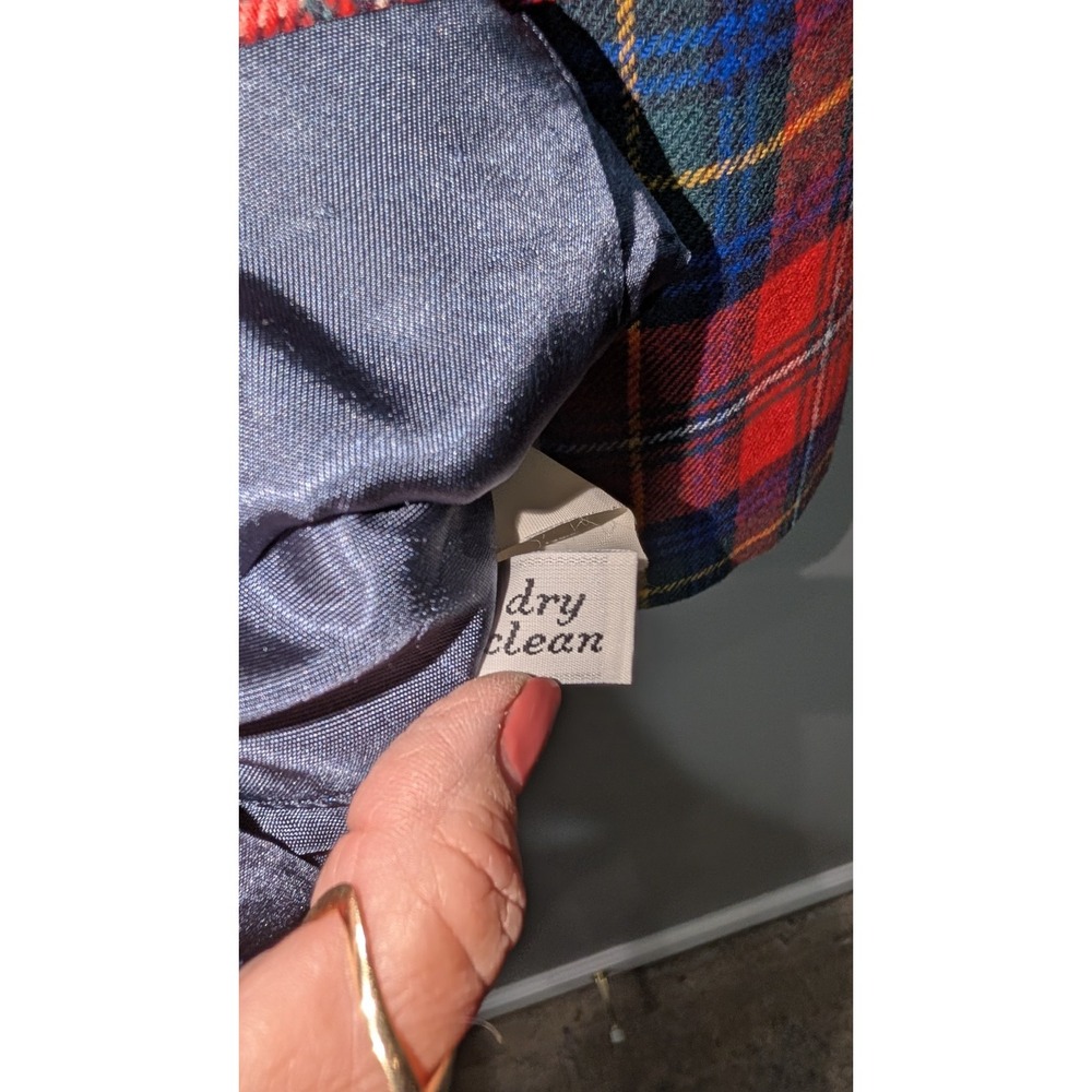 Vintage 1970s–80s Pendleton Red Tartan Plaid 100% Virgin Wool Blazer Size 14 USA - Picture 6 of 9